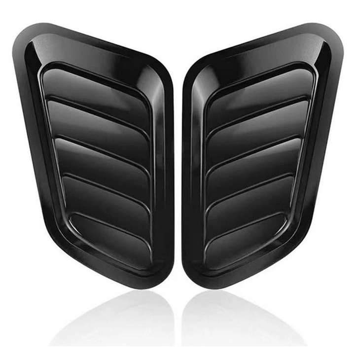 Set Ornament Auto Tuning Universal carrlinechoo®, pentru Capota si Ventilatie, Design Sport, Imbunatatirea Esteticii Masinii, Usor de Montat, Potrivire Universala, Durabilitate Ridicata, Fara Deteriorarea Vopselei, Plastic ABS, Negru Lucios
