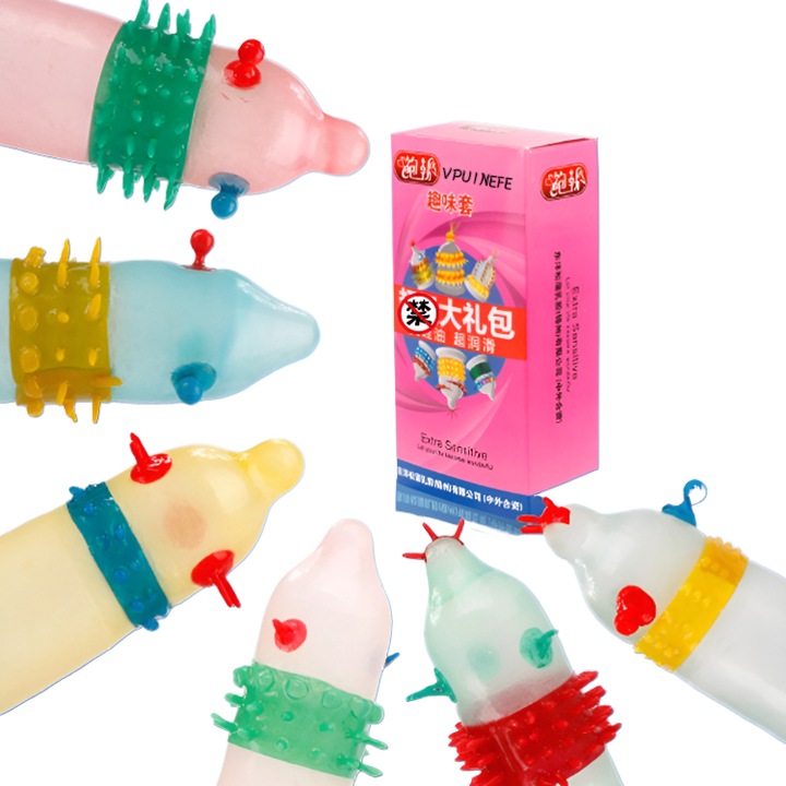 Prezervative distractive, VPUINEFE, sigure, prietenoase cu pielea, confortabile, stimuleaza placerea, 6 bucati