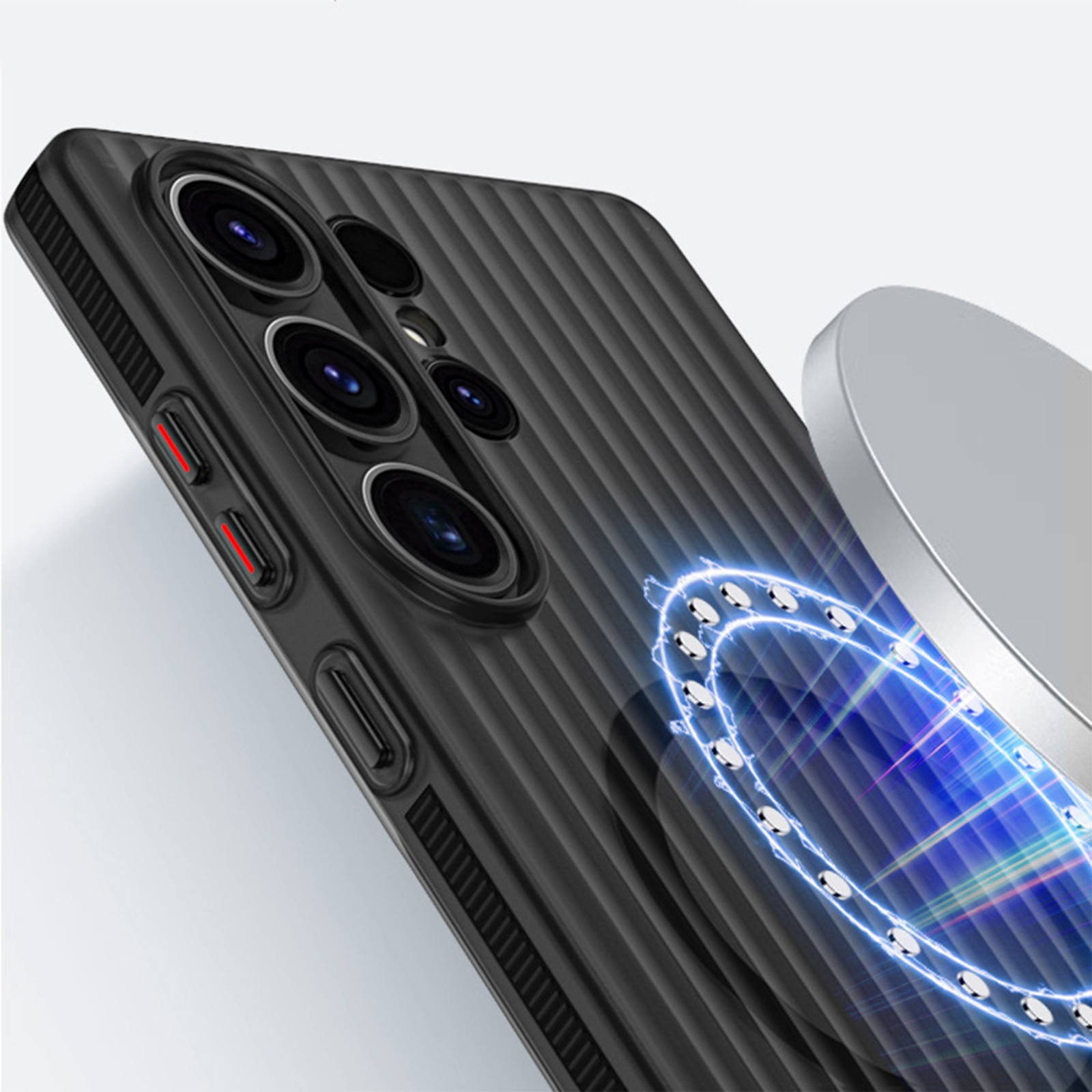 Husa pentru telefon Samsung S25 Ultra, TREXORA, magnetica, ultra-subtire, protectie completa, neagra