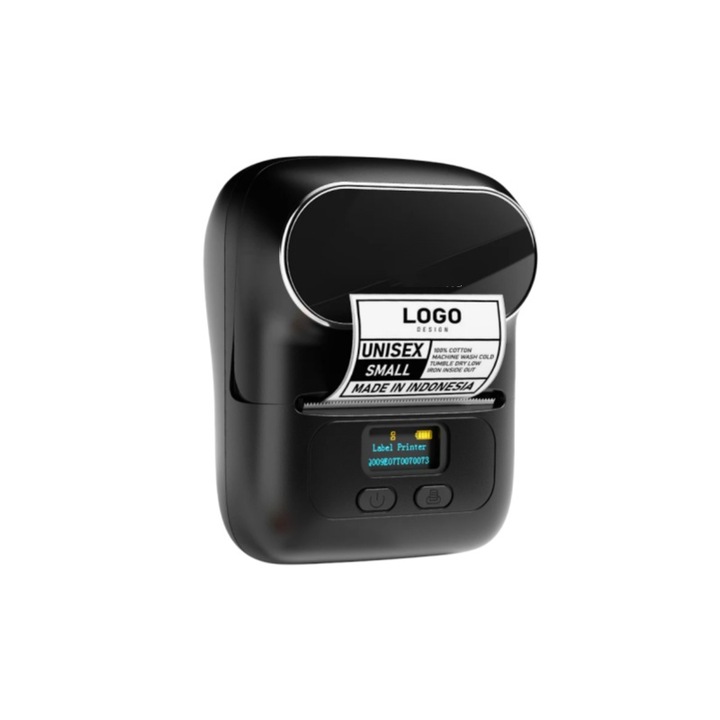 Принтер за етикети, Bluetooth, 203 dpi, 30mm/s скорост на печат, Micro USB, APP Control, 1200mAh, Компактен и преносим, Черен