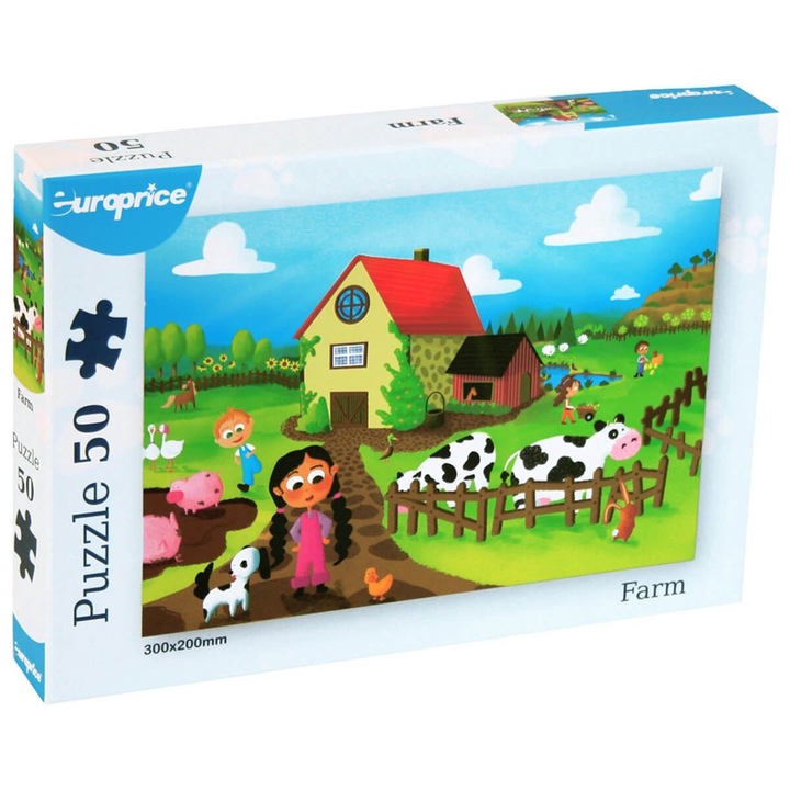 Пъзел Europrice ФЕРМА, 50 части, 26 х 4 х 18 cm, 3+ години