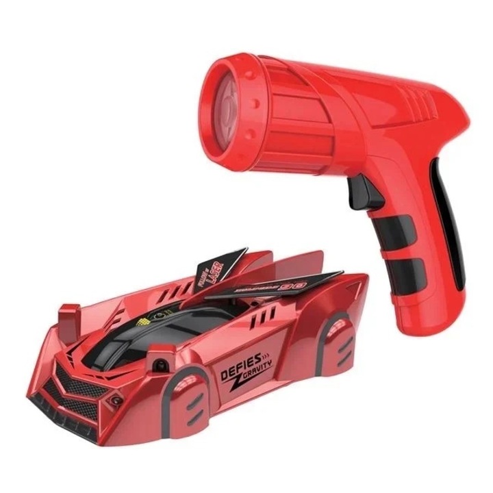 Антигравитационна кола с дистанционно, Welora, USB кабел за зареждане, 27.5x8x21cm, червена