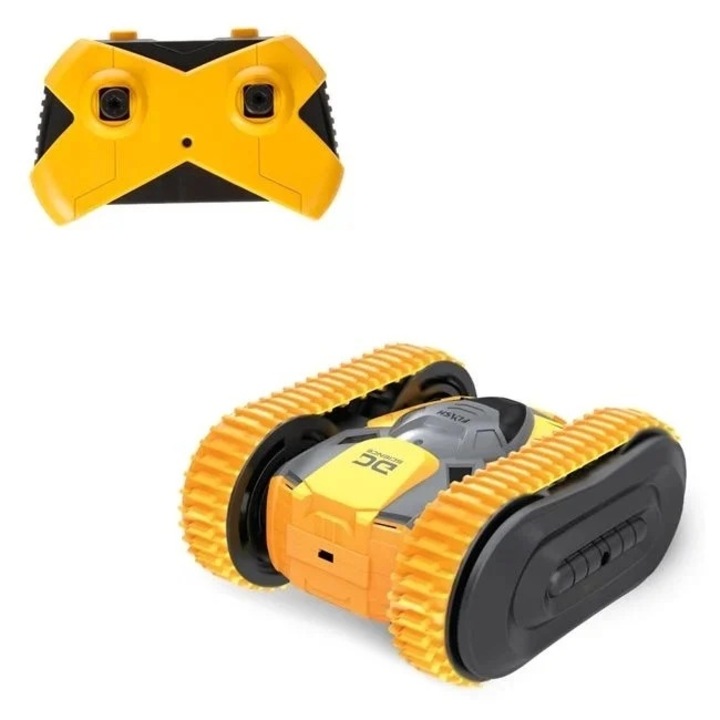 Стънт кола с 2 писти, Welora, с дистанционно и максимална скорост 12км/ч, 36.5x8.5x28cm, жълта