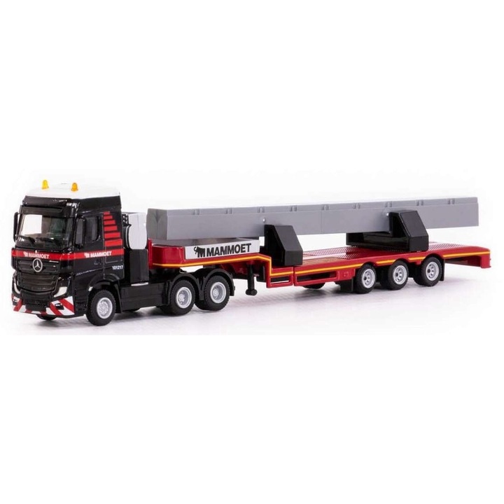Cap Tractor MAMMOET Mercedes Benz Actros Bigspace 6x4 – Model Metalic 1:87 H0 cu Remorca Detasabila – Jucarie/Model de Diorama