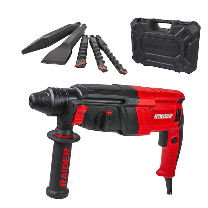 Перфоратор Raider RD-HD62, 800W, 2.8kg, 26mm, 2.8J, 4 функции, куфар