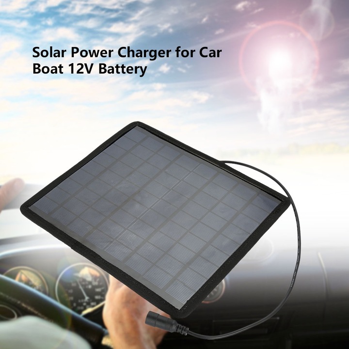 Set panou solar portabil 5.5W 18V, 12V, Negru