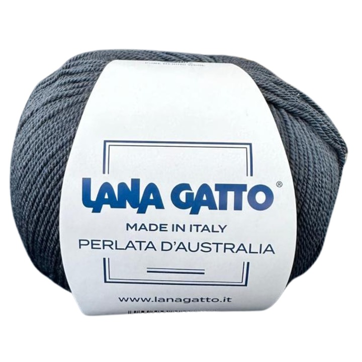 Kötőfonal Lana Gatto Perlata d'Australia, 100% Merinó gyapjú, Super Fine, 50g, Szürke
