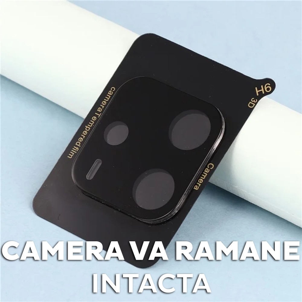 Folie Camera pentru Xiaomi Redmi Note 14 4G Daden din sticla, Full Cover, Protectie Profesionala, Ultra Rezistenta, Calitate Premium, Negru