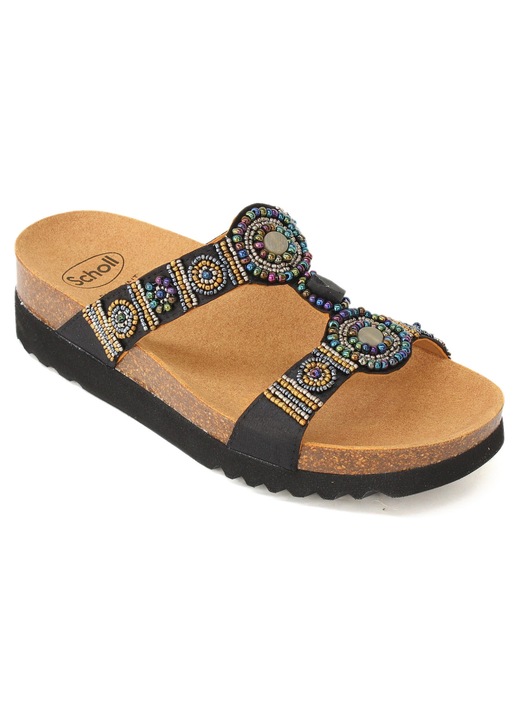 Scholl női papucs, 304796043, textil, fekete, Fekete, 36