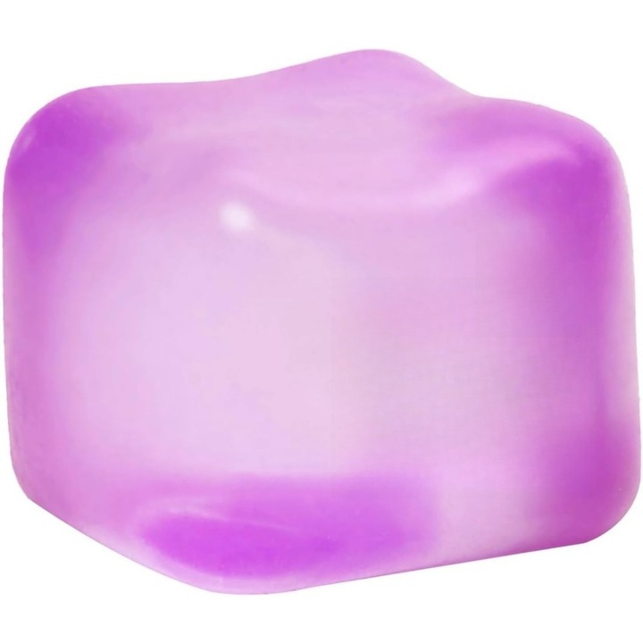 Jucarie squishy, gel cub de gheata, antistres, mov
