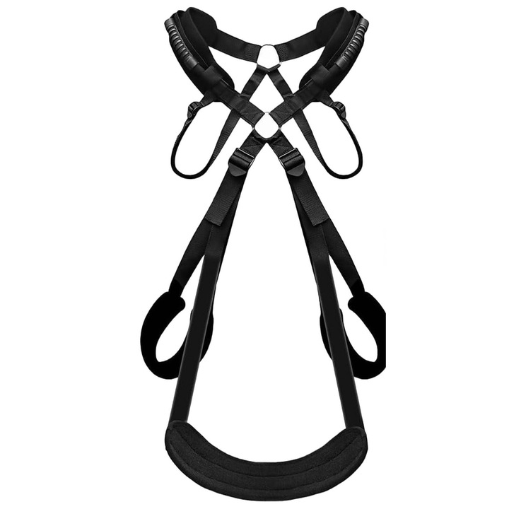 Set bondage ASDIIT, hamuri ajustabile, suport pentru talie, poliester, negru