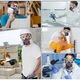 Masca de protectie cu filtre, 10 filtre de bumbac, ochelari de protectie, reutilizabila, pentru munca mecanica