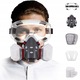 Masca de protectie cu filtre, 10 filtre de bumbac, ochelari de protectie, reutilizabila, pentru munca mecanica