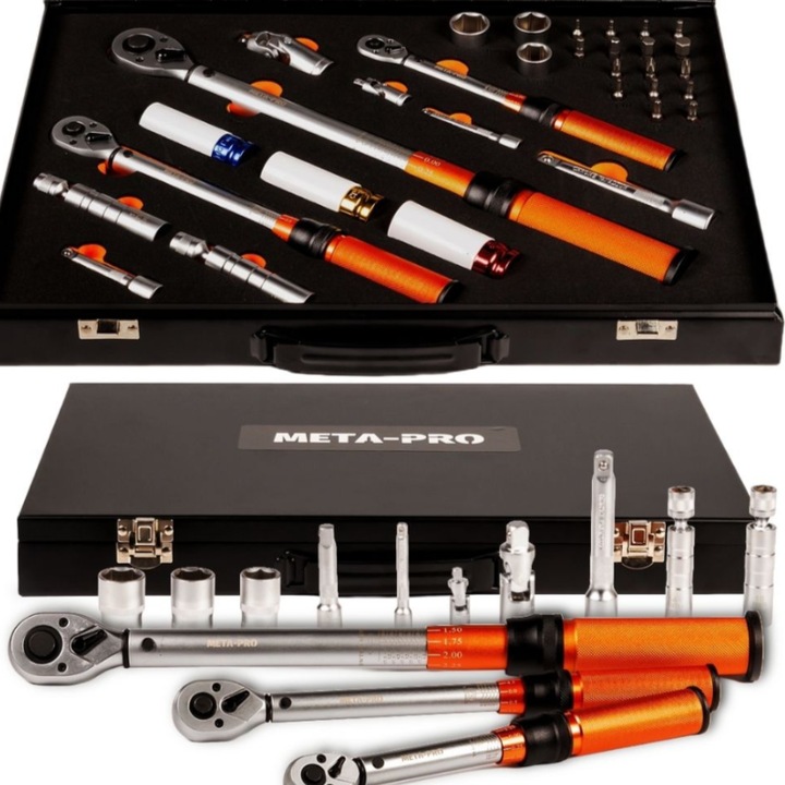 Set chei dinamometrice META-PRO - 31 buc în cutie neagră