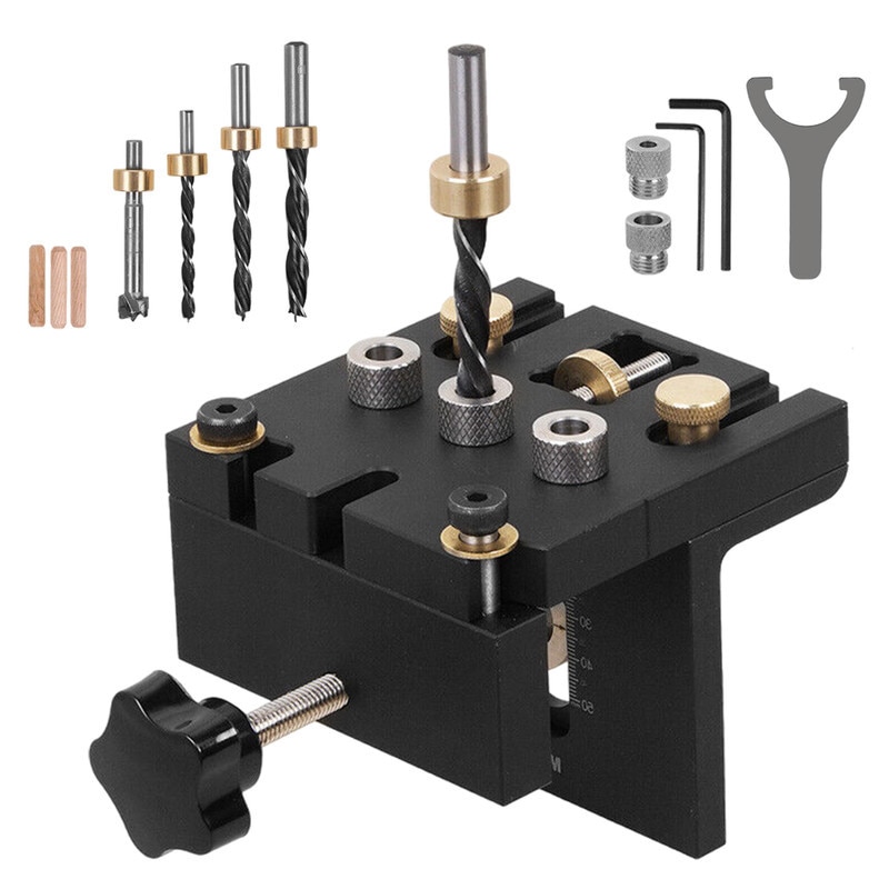 Set Ghid de Gaurire pentru Lemn, 6/8/10/15mm, 3-in-1, Instrument