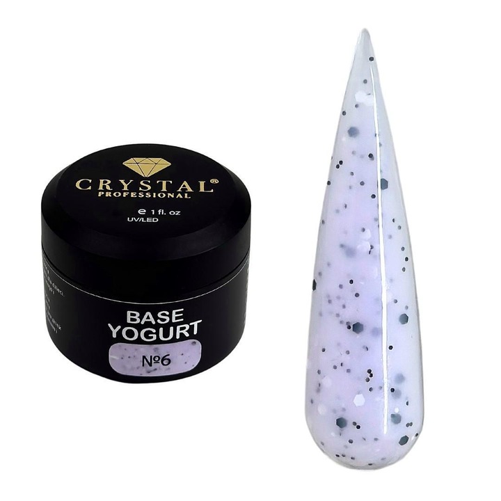 Baza hibrida Crystal Professional, No. 6, alb/gri, 50ml