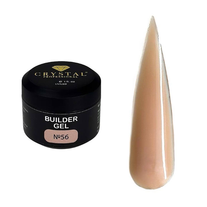 Gel de constructie 50ml Crystal Professional, 3 faze, vascozitate medie, auto-nivelare, transparent
