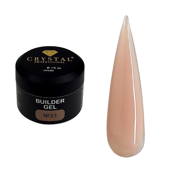 Gel de constructie 30ml Crystal Professional, vascozitate medie, auto-nivelare, transparent