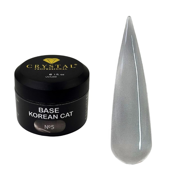 Baza hibrida Crystal Professional, No. 5, argintiu, 15ml