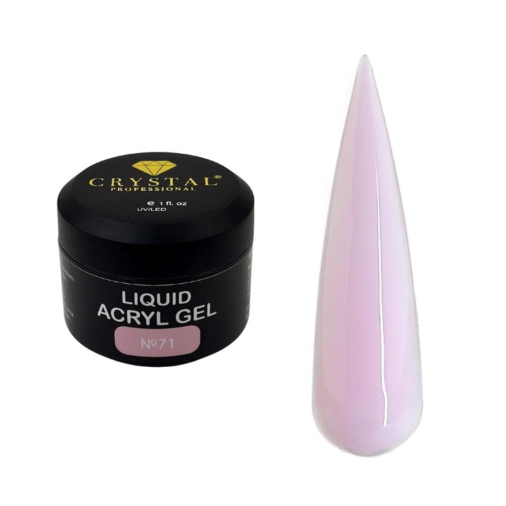 Gel Acryl Liquid Crystal Professional 15ml, pentru intarirea unghiilor, aplicare usoara, transparent