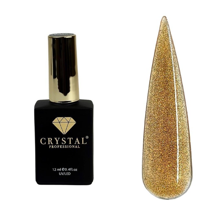 Crystal Professional köröm fedőlakk, 12ml, fixálásmentes, csillogó hatású, egyszerű felvitel