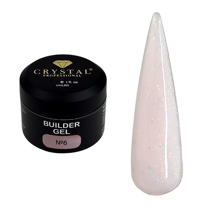 Gel de constructie 50ml Crystal Professional, 3 faze, vascozitate medie, auto-nivelare, transparent