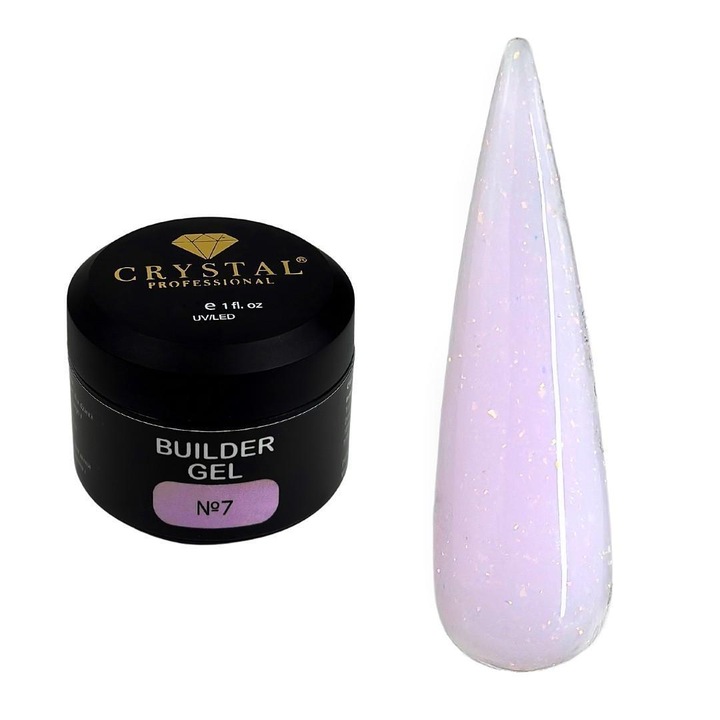 Gel de constructie 50ml Crystal Professional, 3 faze, vascozitate medie, auto-nivelare, transparent