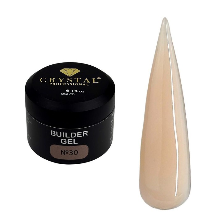 Gel de constructie 50ml Crystal Professional, 3 faze, vascozitate medie, auto-nivelare, transparent