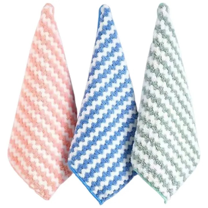 3 db-os poliészter kendőkészlet, olajálló, nedvszívó, 30x30cm, többszínű