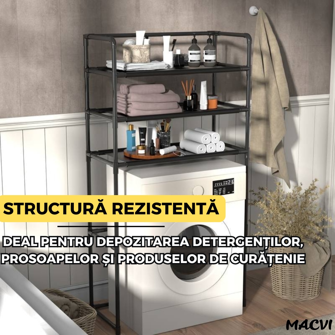 Raft modular Macvi® cu 3 polite pentru deasupra masinii de spalat ...