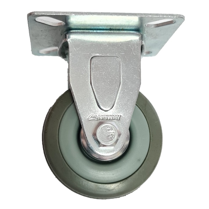 Roata Kastor 50mm, cauciuc gri, suport 60x60mm