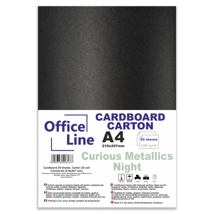 Carton A4 120gr Curious Metallics night top 25 coli