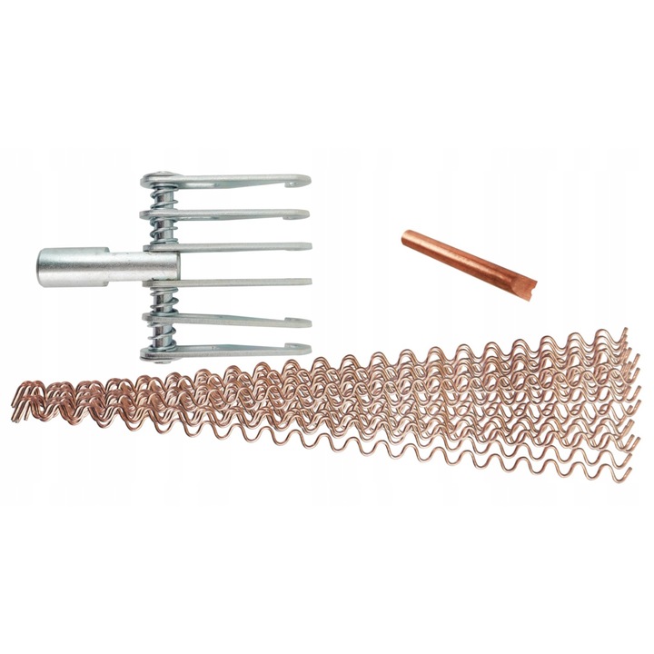 Set De Sudura, Universal, Sarma Ondulata 320mm, 25 Bucati, Cleste Cu 6 Carlige 3mm, Electrod 10mm, Cupru, mMa