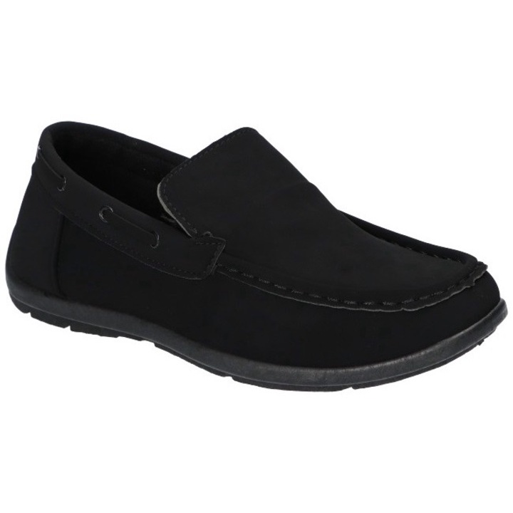 Pantofi Elegant Pentru Baieti, American Club, Kom56, Slip-on, Negru