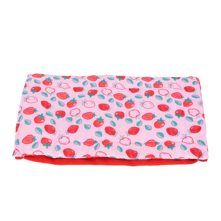 Culcus pentru reptile, Enforose, cu perna, material moale, rosu capsuna, set