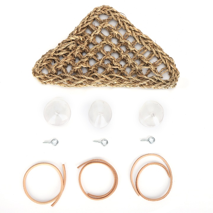 Patut pentru reptile, sezlong triunghiular pentru soparle, fibre naturale de iarba, hamac pentru reptile, instalare usoara, mare