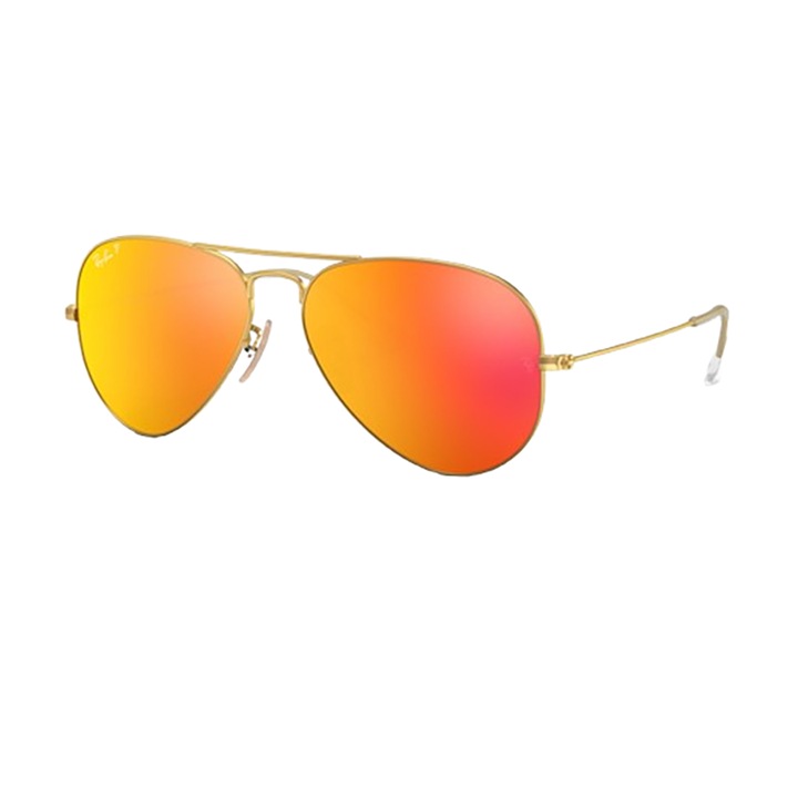 Ochelari de soare Ray-Ban RB3025 Aviator, lentile polarizate, degrade, aurii, dimensiuni standard