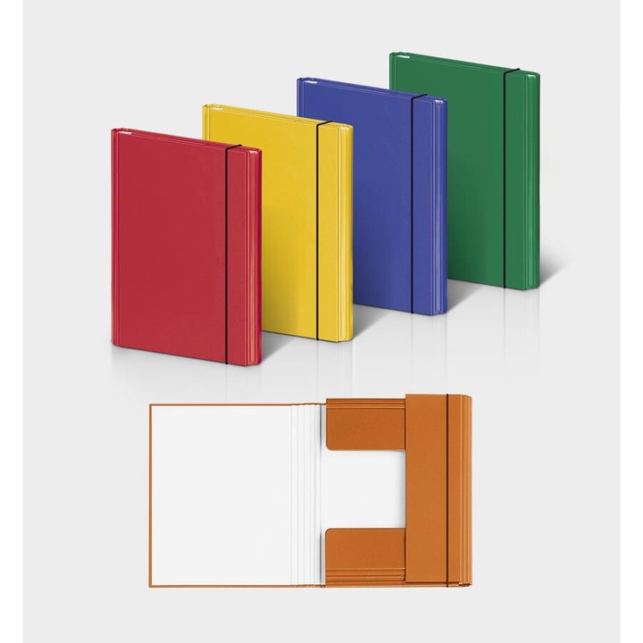 Mapa A4 Vaupe, cu elastic, din carton rigid, textura de in, 2mm, multicolor