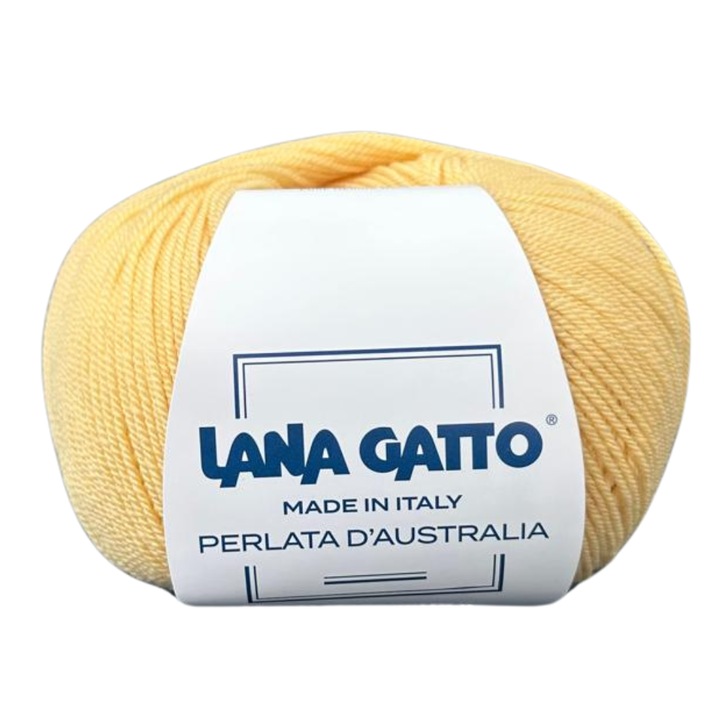 Kötőfonal Lana Gatto Perlata d'Australia, 100% Merinó gyapjú, Super Fine, 50g, Világos bézs