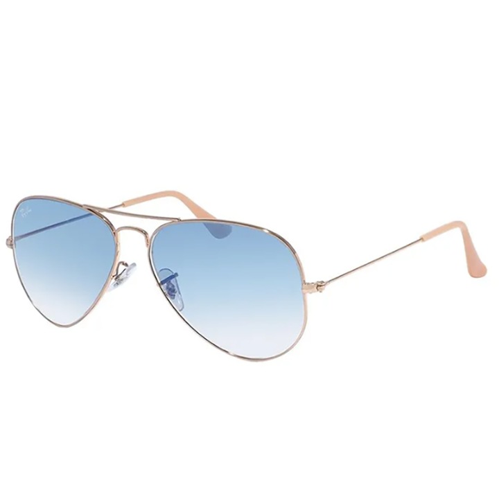 Ochelari de soare Ray-Ban RB3025 Aviator, lentile polarizate, degrade, auriu-albastru