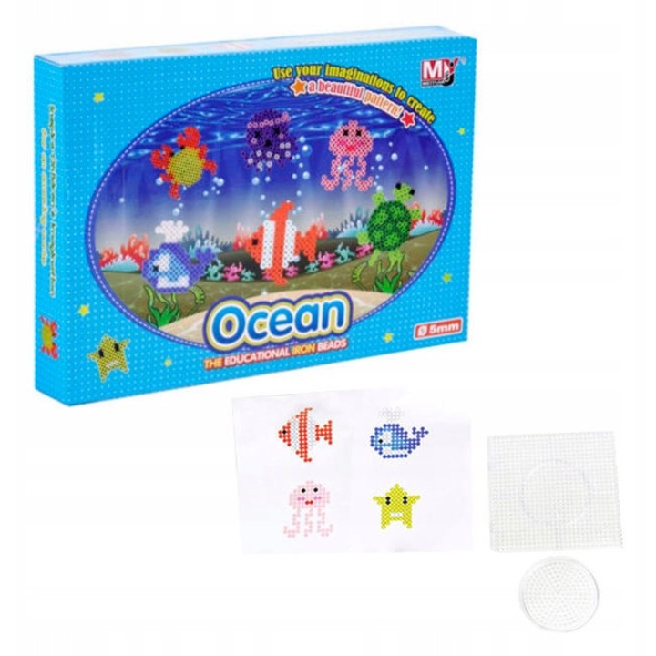 Set margele termoadezive Iron Bead – 1000 buc, modele fluorescente, accesorii incluse, 6+ ani