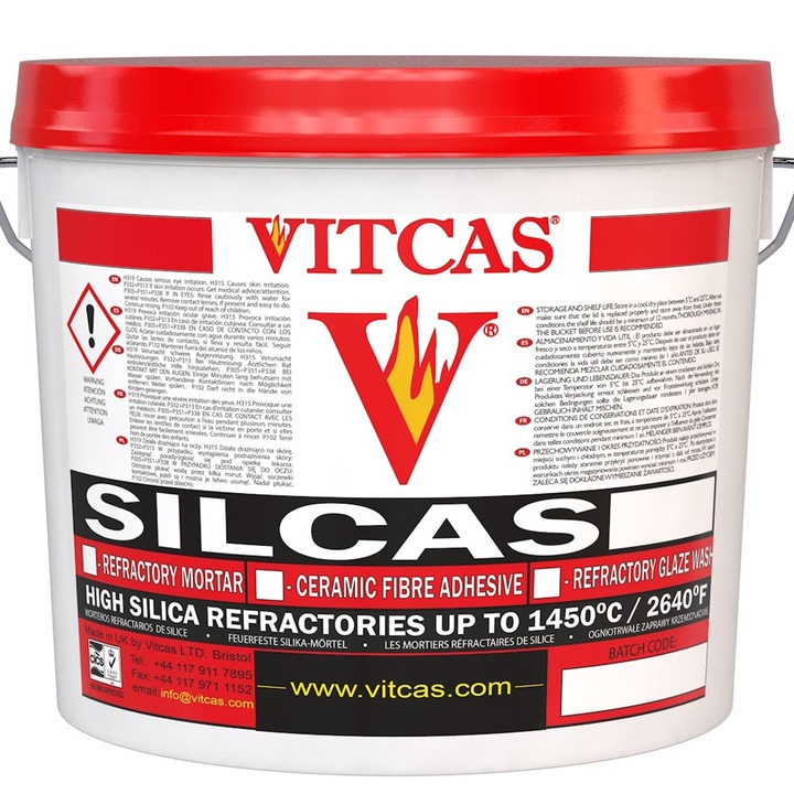Mortar refractar Silcas M, VITCAS, 1430C, 25kg, off-white