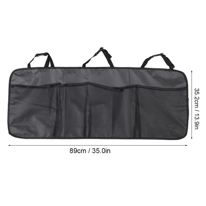Jormftte autótároló táska, nagy kapacitású, Oxford anyag, vízálló, 89x35,2 cm, fekete