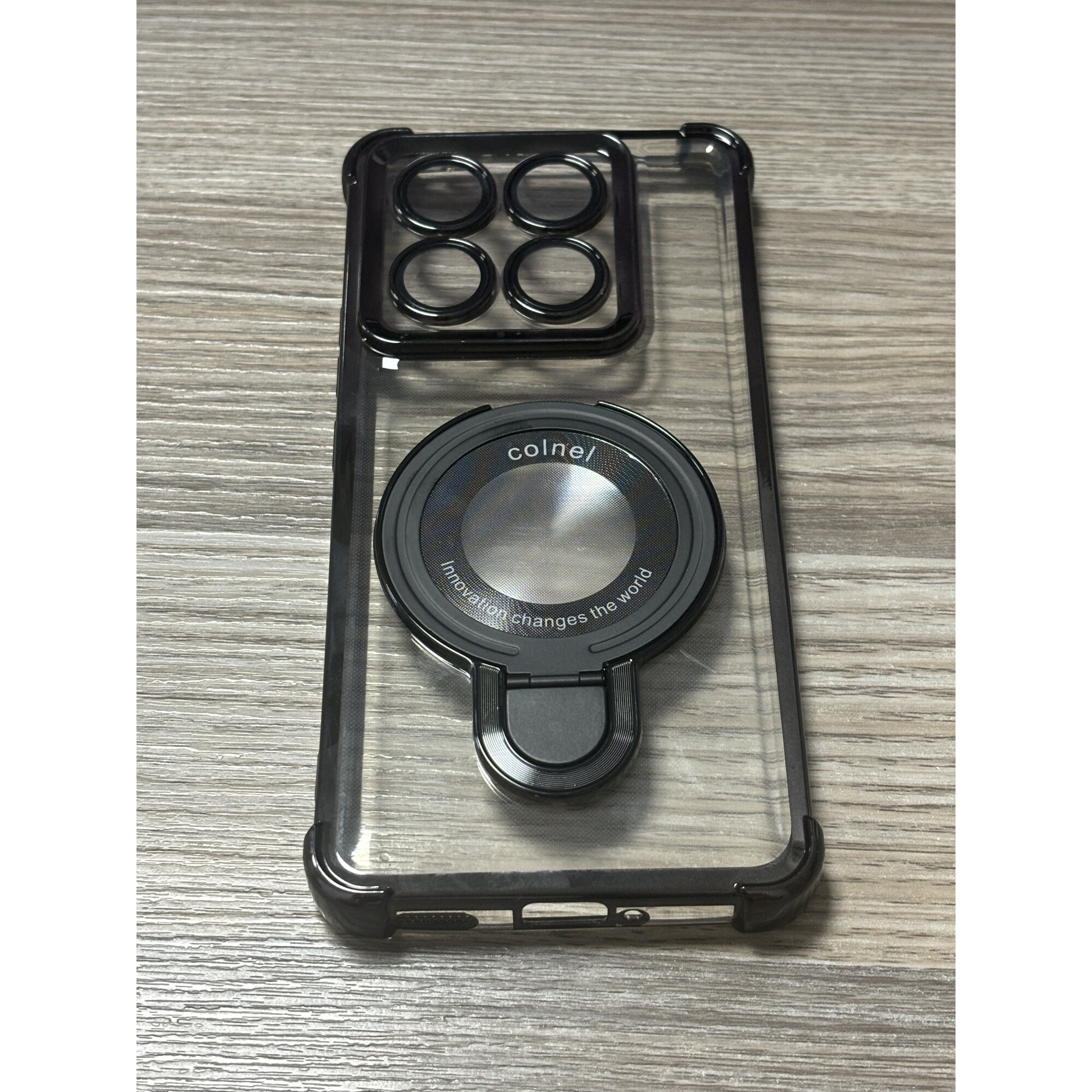 Husa pentru Xiaomi 15 Case, Clear Shockproof carcase de protectie cu inel magnetic Stand, Anti-Shock Protection, Xiaomi 15 Phone Case TPU Cover -Negru