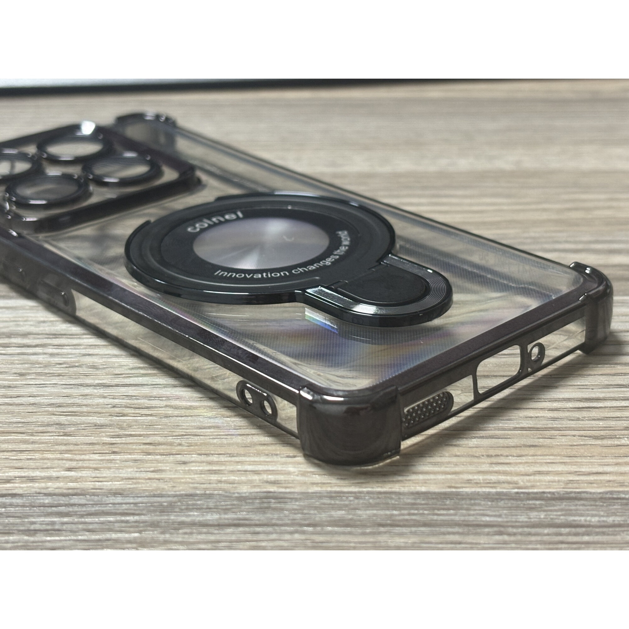 Husa pentru Xiaomi 15 Case, Clear Shockproof carcase de protectie cu inel magnetic Stand, Anti-Shock Protection, Xiaomi 15 Phone Case TPU Cover -Negru