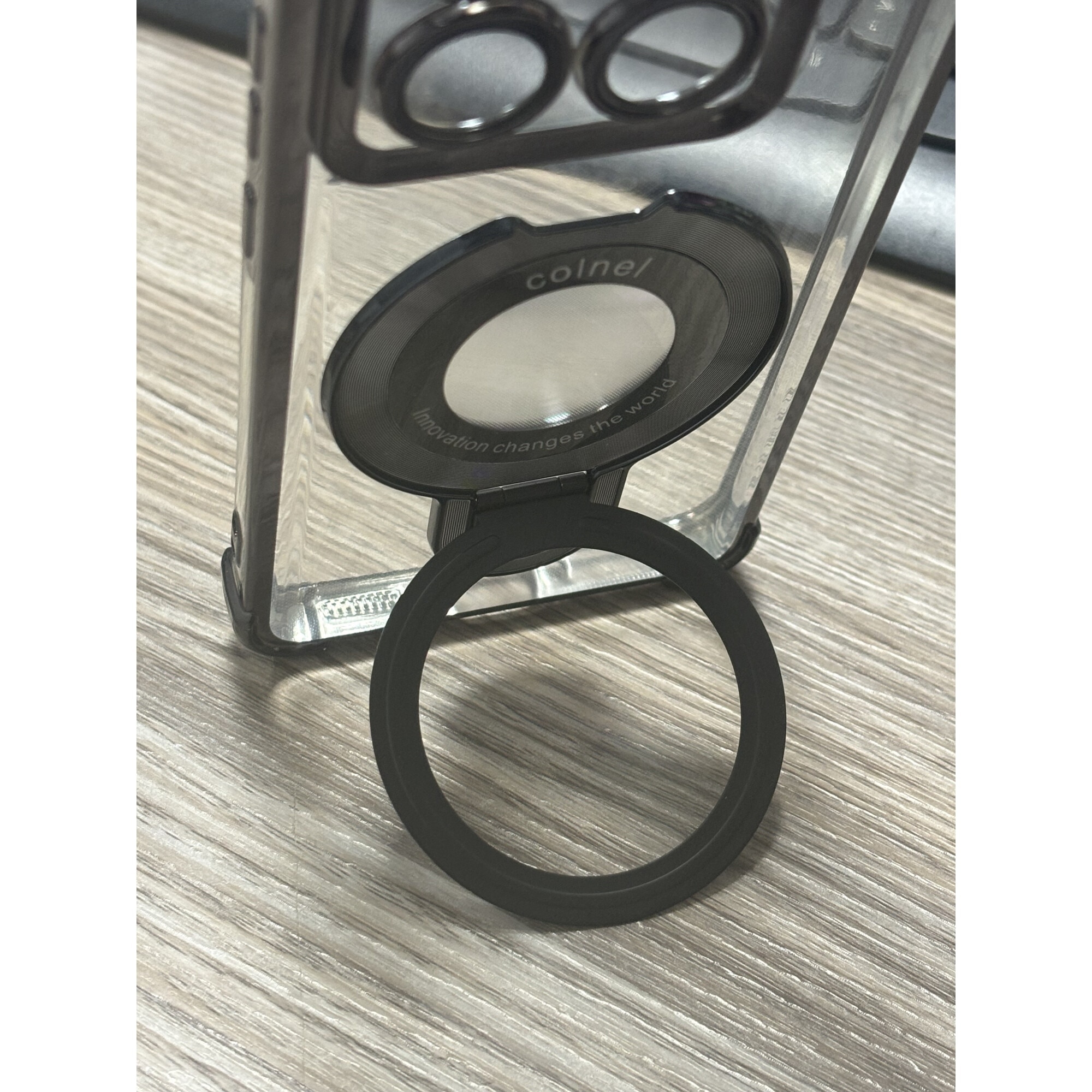 Husa pentru Xiaomi 15 Case, Clear Shockproof carcase de protectie cu inel magnetic Stand, Anti-Shock Protection, Xiaomi 15 Phone Case TPU Cover -Negru