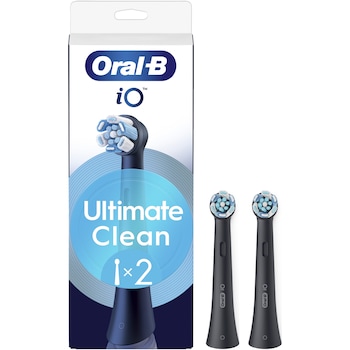 Rezerve periuta de dinti Oral-B iO Ultimate Clean,compatibile doar cu seria iO, Negru, 2 buc