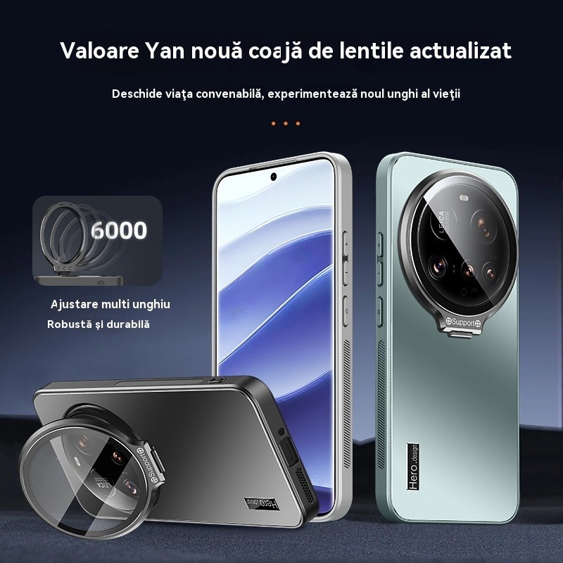 Husa Compatibil pentru Xiaomi 15 Ultra, cu suport invisibil, spate mat, anti-soc, protectie completa pentru camera, argintiu