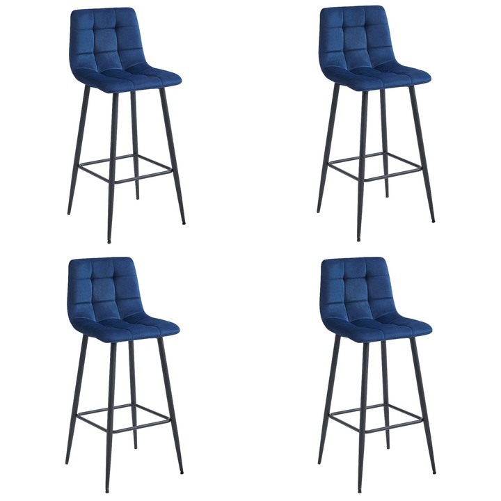 Комплект 4 бар стола ARCETO, гранат, 76x43.5x32.5см, метал, без рамена