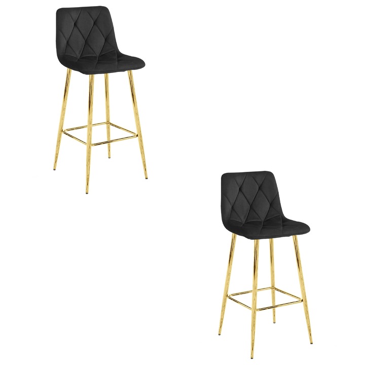 NADO bárszék, modern design, bézs színű, arany lábakkal, 102x43,5x49cm, 2 db-os készlet